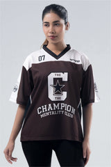 Brown Champion Mentality Oversized Training Jersey For Her