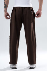 Brown Essential Straight Fit Track Pants