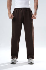 Brown Essential Straight Fit Track Pants