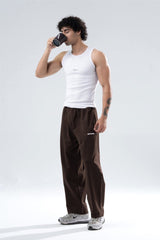 Brown Essential Straight Fit Track Pants