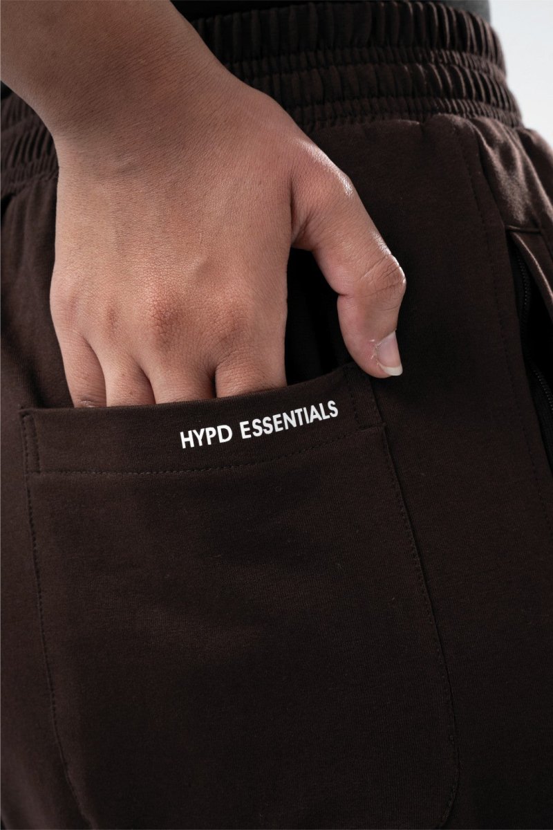Brown Essential Straight Fit TrackPants