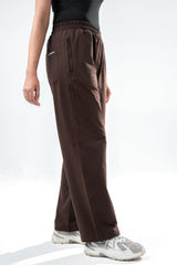 Brown Essential Straight Fit TrackPants