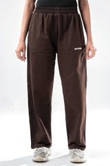 Brown Essential Straight Fit TrackPants