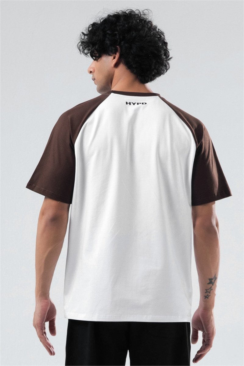 brown/white raglan oversized t-shirt mens 