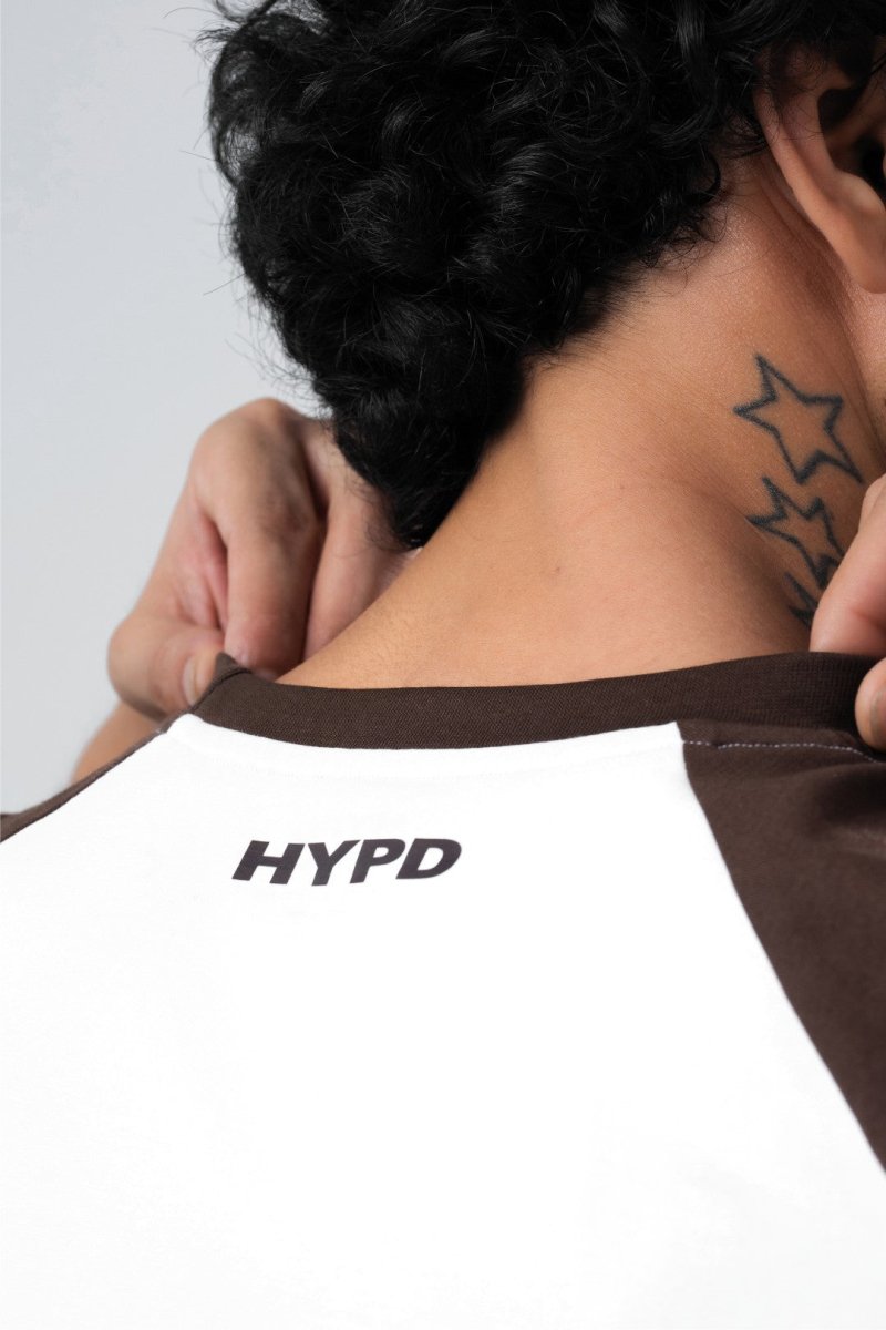 brown/white raglan oversized t-shirt mens 
