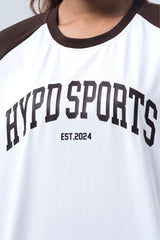 Brown/White Raglan Oversized T-Shirt Women