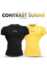 Contrast Sugar Stealth Compression T-Shirt (Pack Of 2)