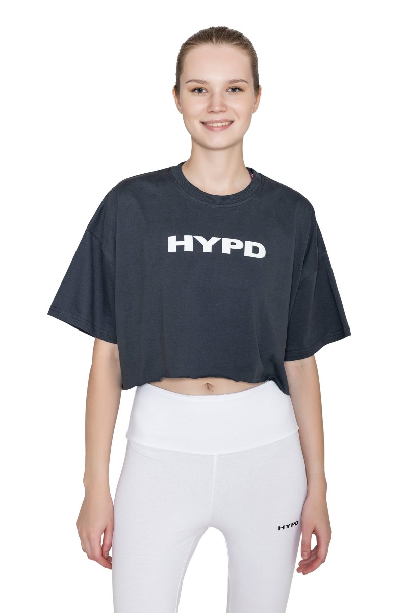Hy Roop Top Dark Grey Aura Crop Top - HYPD Sports