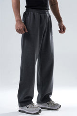 Dark Grey Melange Essential Straight Fit Track Pants