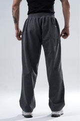 Dark Grey Melange Essential Straight Fit Track Pants
