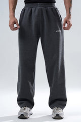 Dark Grey Melange Essential Straight Fit Track Pants