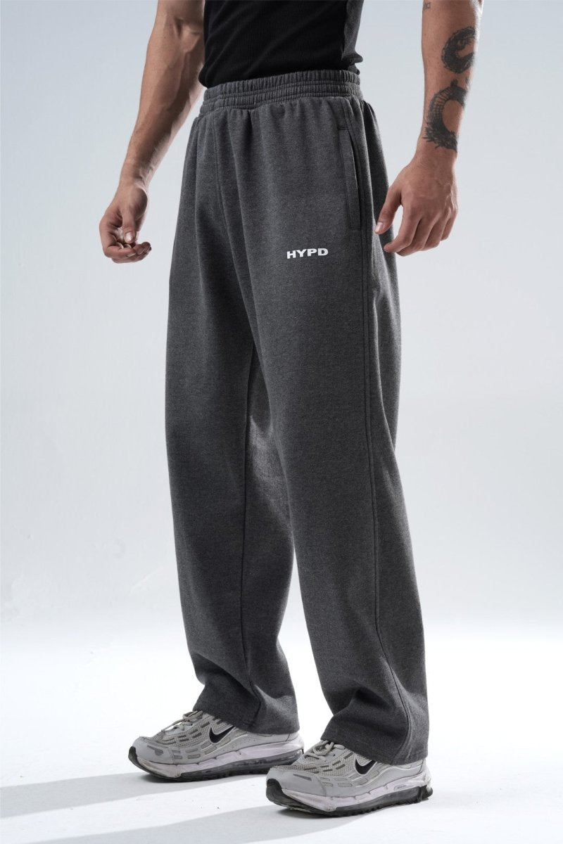 Dark Grey Melange Essential Straight Fit Track Pants