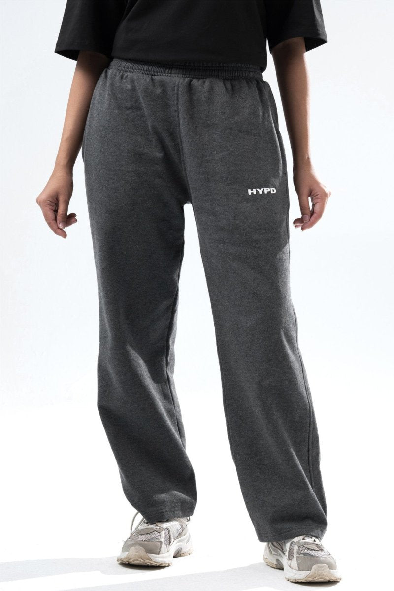 Dark Grey Melange Essential Straight Fit TrackPants