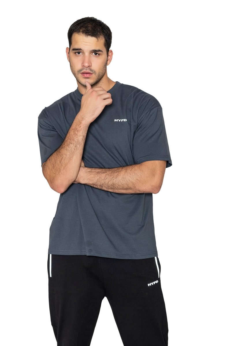Dark Grey Solid Oversized T-Shirt - HYPD Sports
