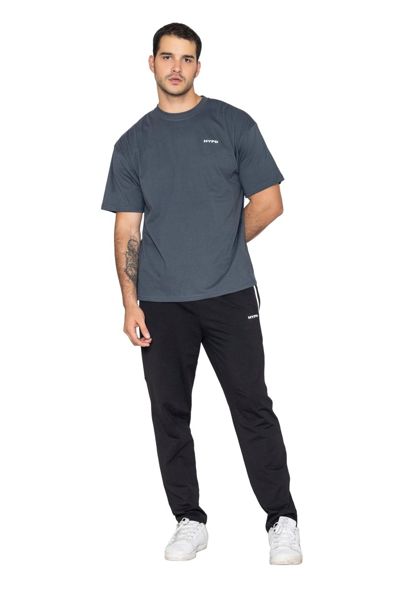 Dark Grey Solid Oversized T-Shirt - HYPD Sports