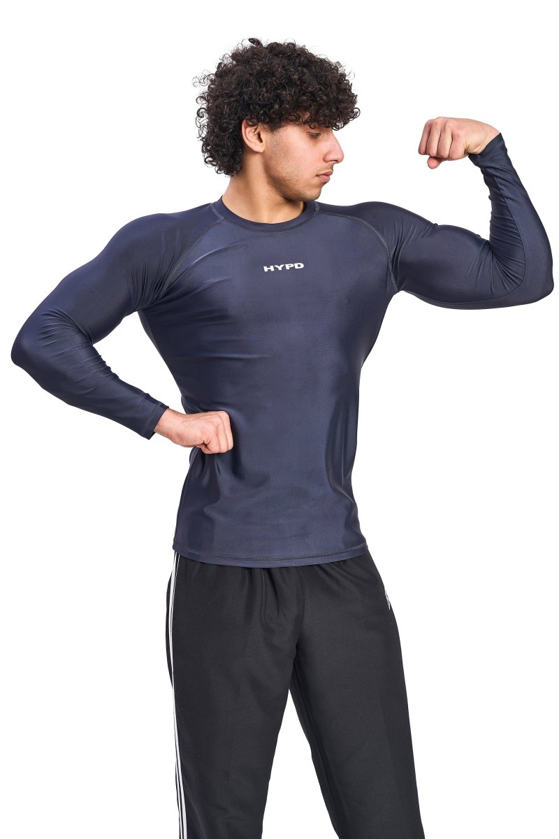 Grey Dynamic Compression T-Shirt Full Sleeves - HYPD Sports