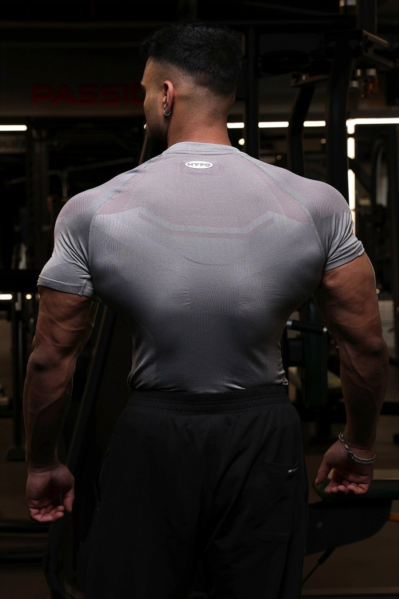 Grey HYPEX Seamless Compression T-Shirt for Men