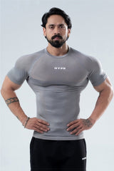 Grey HYPEX Seamless Compression T-Shirt for Men