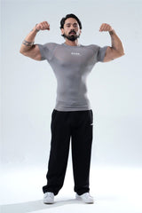 Grey HYPEX Seamless Compression T-Shirt for Men