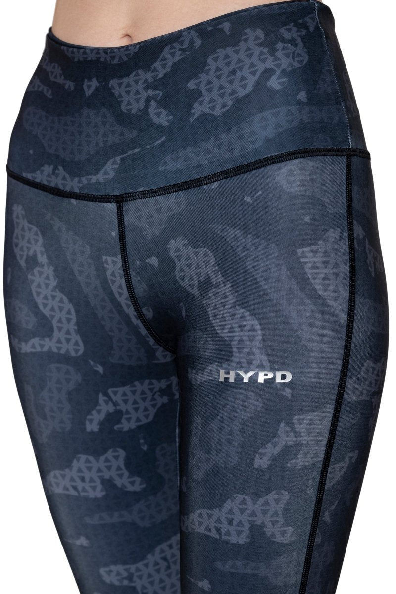 Grey Printed Dynamic Leggings - HYPD Sports