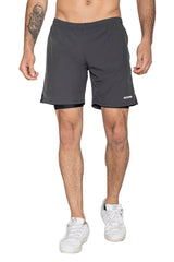 Grey/Black Elite 2 in 1 Shorts - HYPD Sports