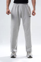 Light Grey Melange Essential Straight Fit Track Pants