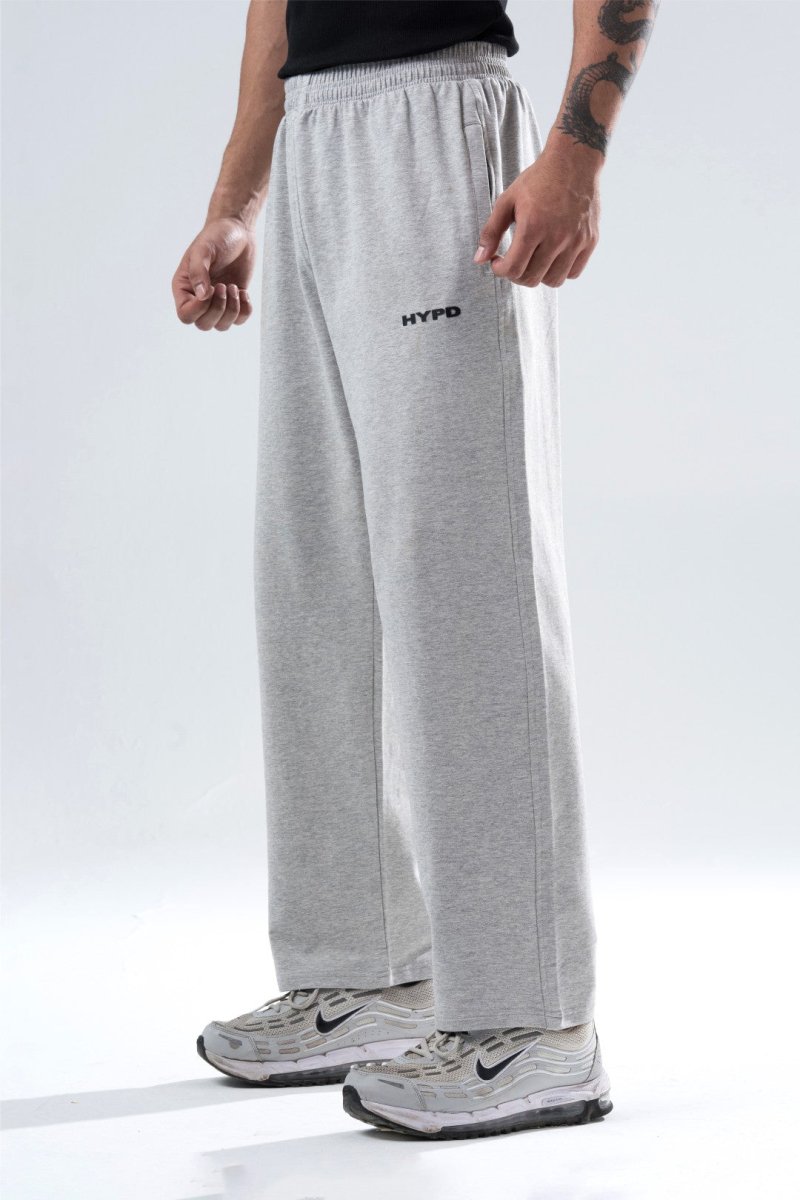 Light Grey Melange Essential Straight Fit Track Pants