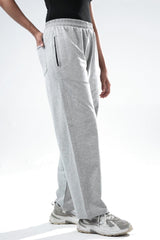 Light Grey Melange Essential Straight Fit TrackPants