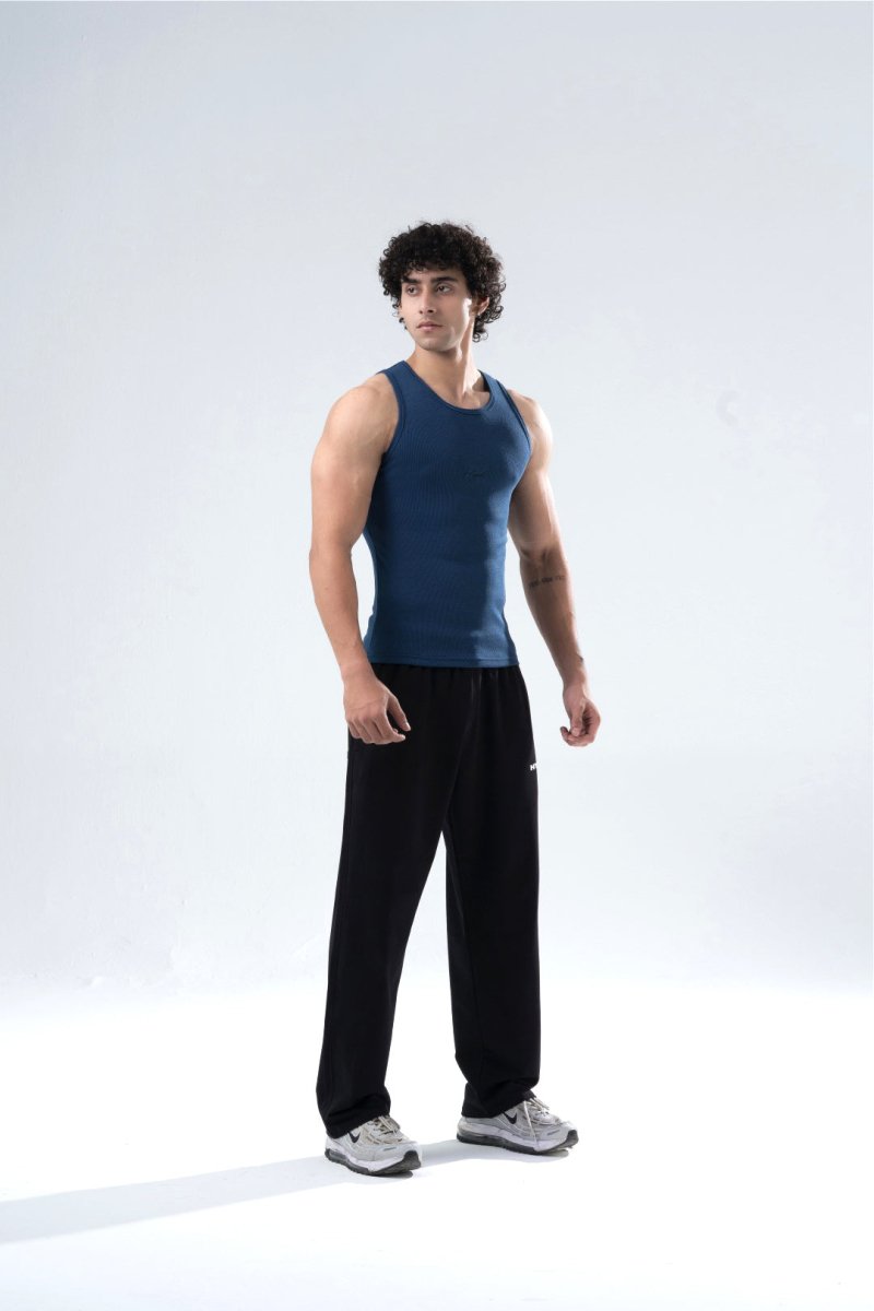 midnight blue signature ribbed vest men 