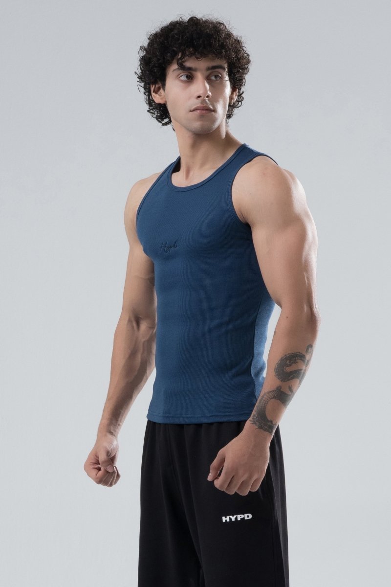 Midnight Blue Signature Ribbed Vest