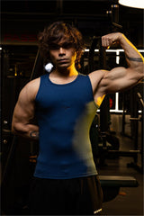 midnight blue signature ribbed vest men 