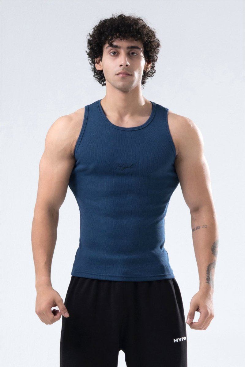 Midnight Blue Signature Ribbed Vest