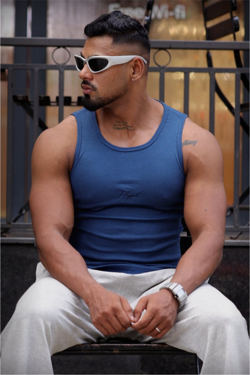 Midnight Blue Signature Ribbed Vest