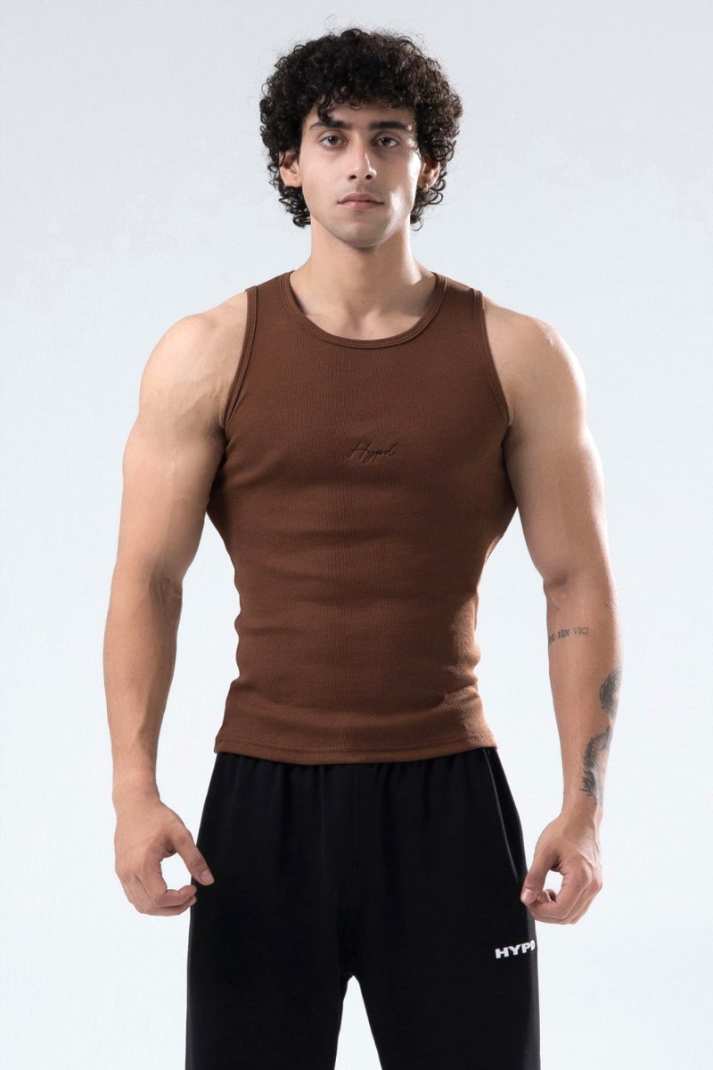 Mocha Signature Ribbed Vest