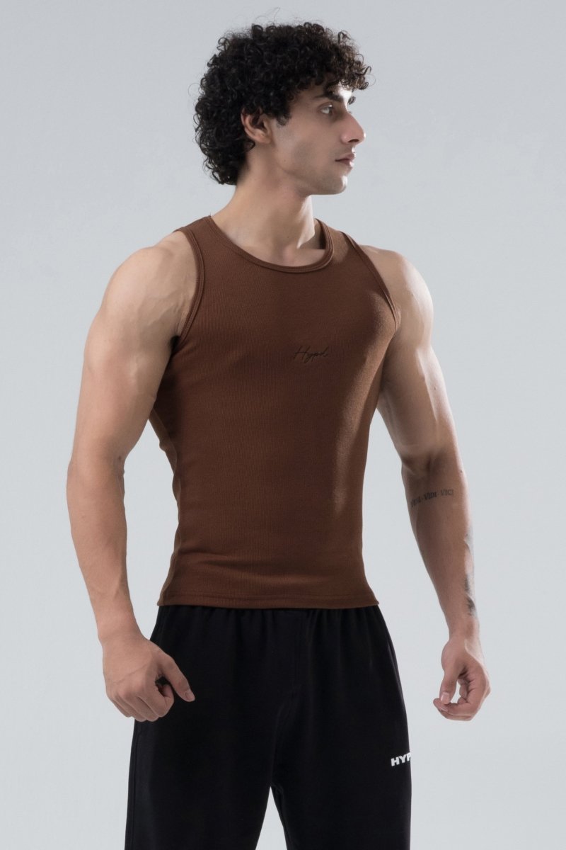 Mocha Signature Ribbed Vest