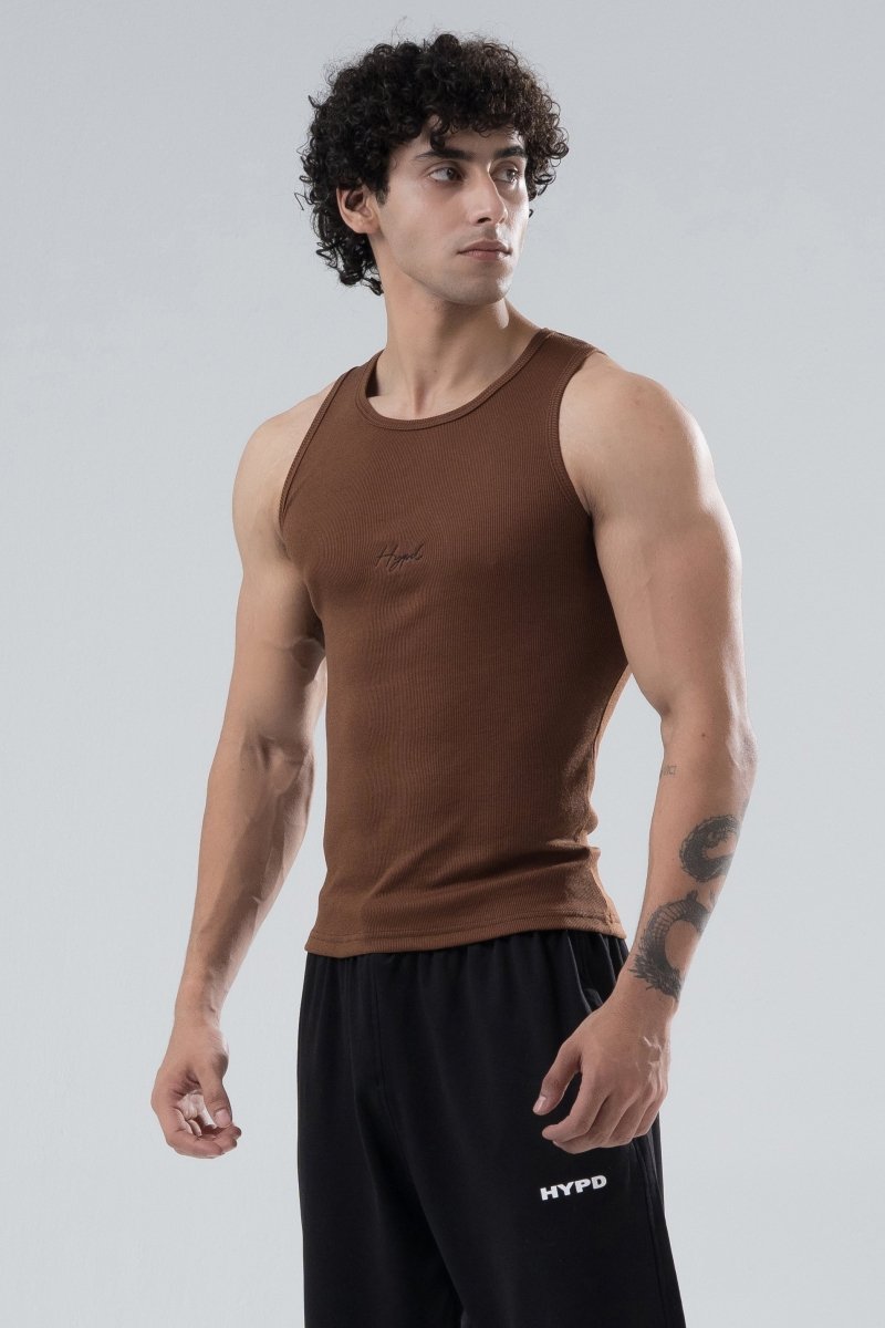 Mocha Signature Ribbed Vest