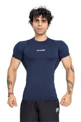 Navy Mesh Compression T-Shirt