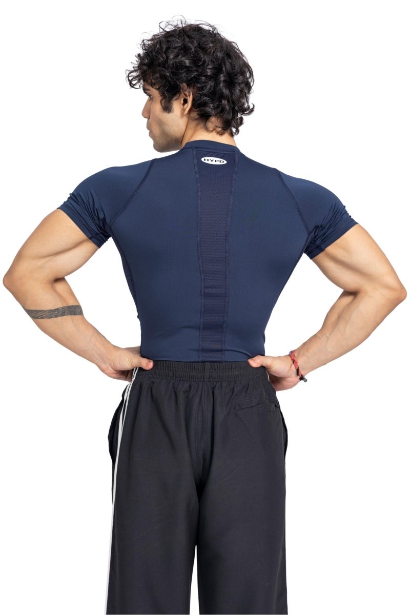 Navy Mesh Compression T-Shirt