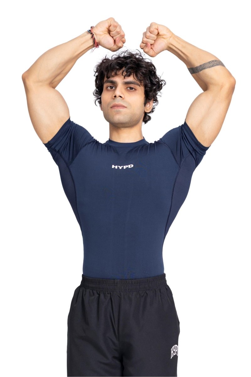 Navy Mesh Compression T-Shirt