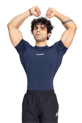 Navy Mesh Compression T-Shirt