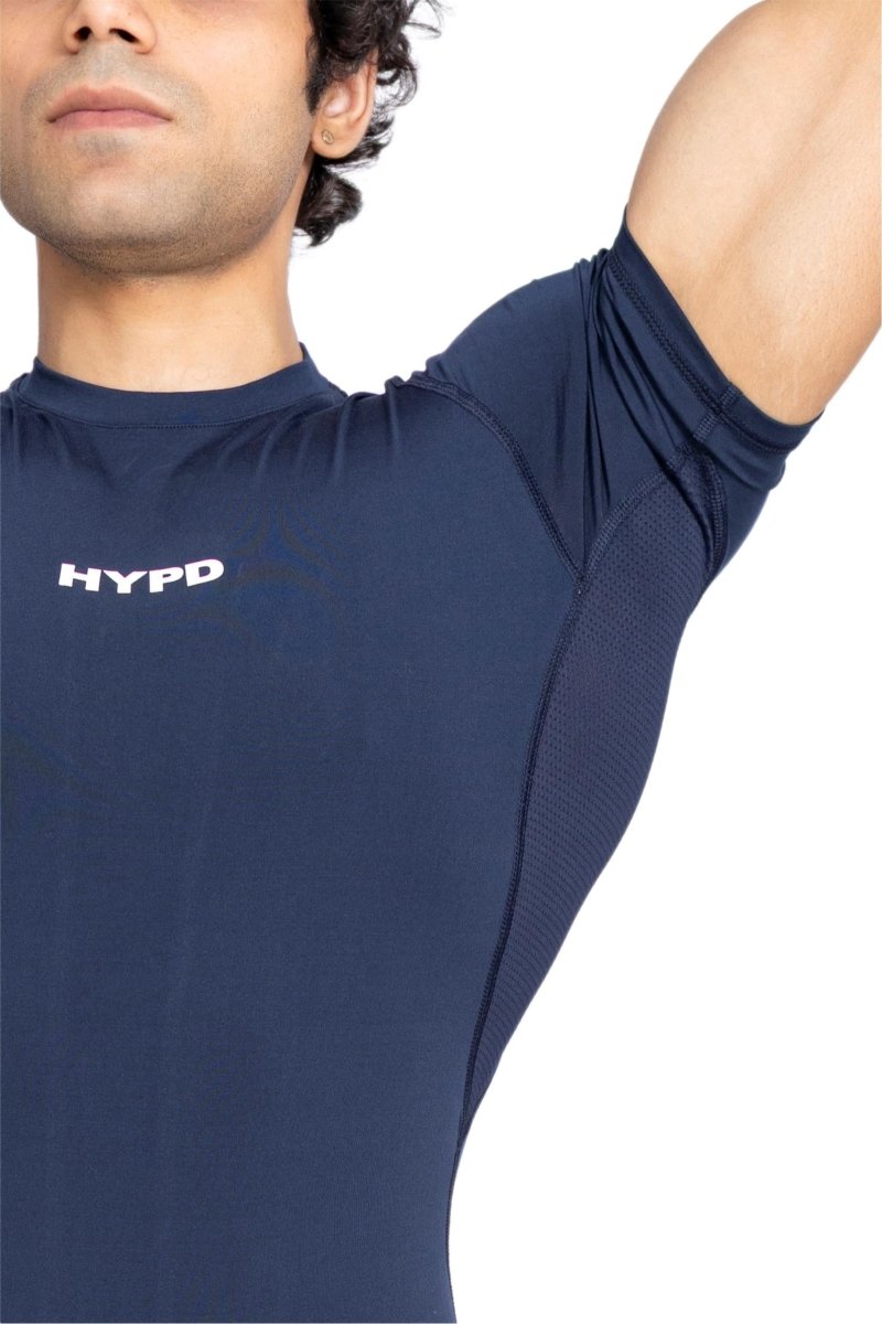 Navy Mesh Compression T-Shirt