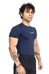Navy Mesh Compression T-Shirt