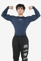 Navy Stealth Compression T-Shirt Full Sleeves