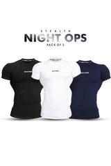 Night Ops Stealth Compression T-Shirt (Pack Of 3)