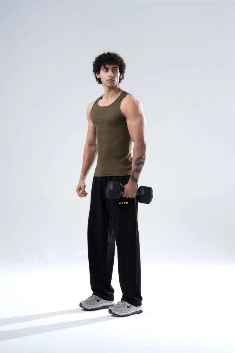olive signature ribbed vest men 