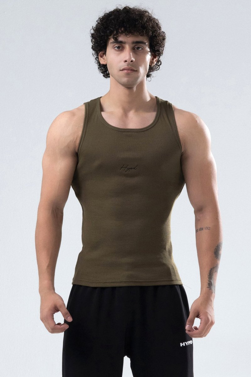 Olive Signature Ribbed Vest