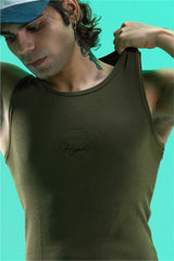 Olive Signature Ribbed Vest