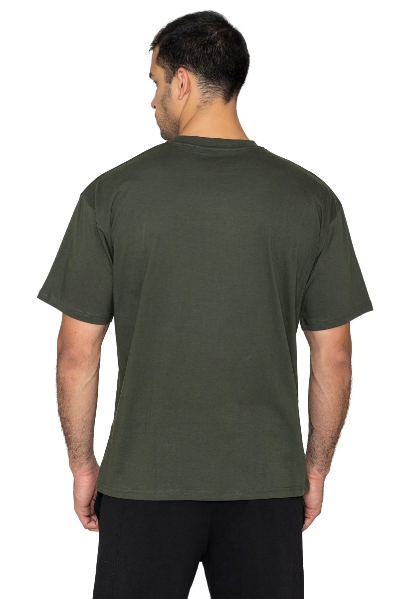 Olive Solid Oversized T-Shirt - HYPD Sports