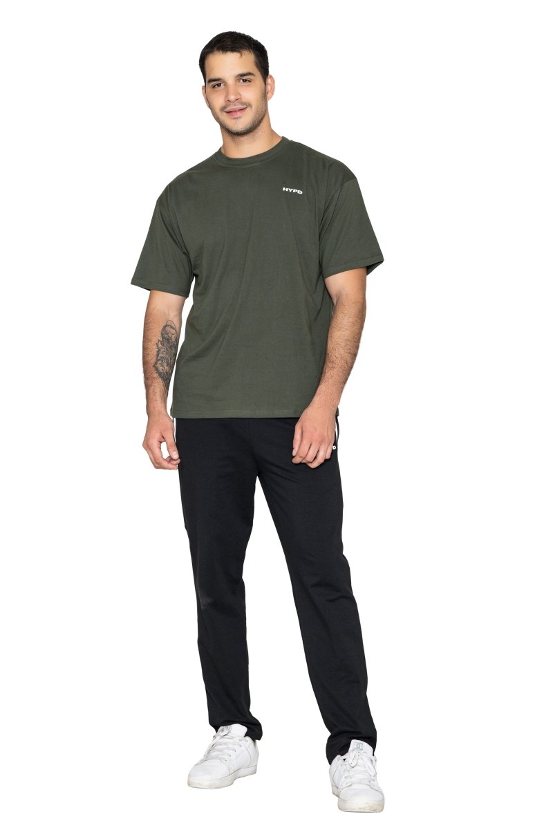 Olive Solid Oversized T-Shirt - HYPD Sports
