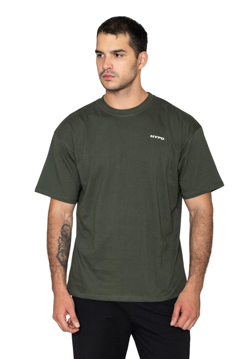 Olive Solid Oversized T-Shirt - HYPD Sports